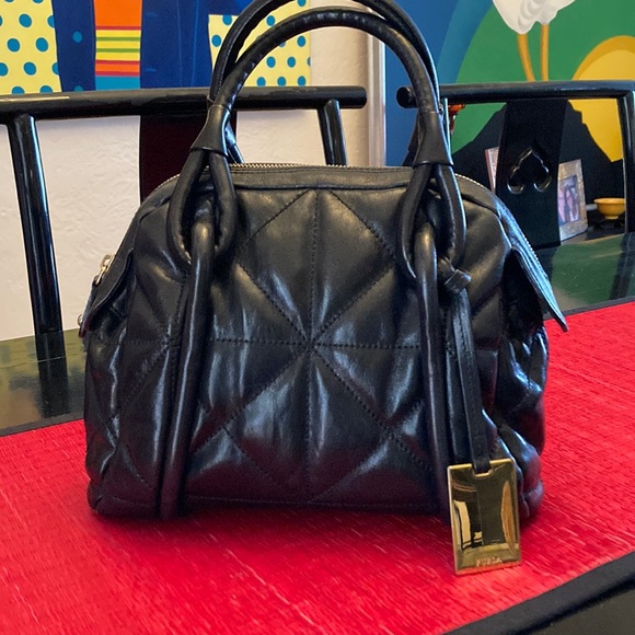 FURLA Genuine Italian Leather, Quilted with Small Tubular Handle - Picture 1 of 17